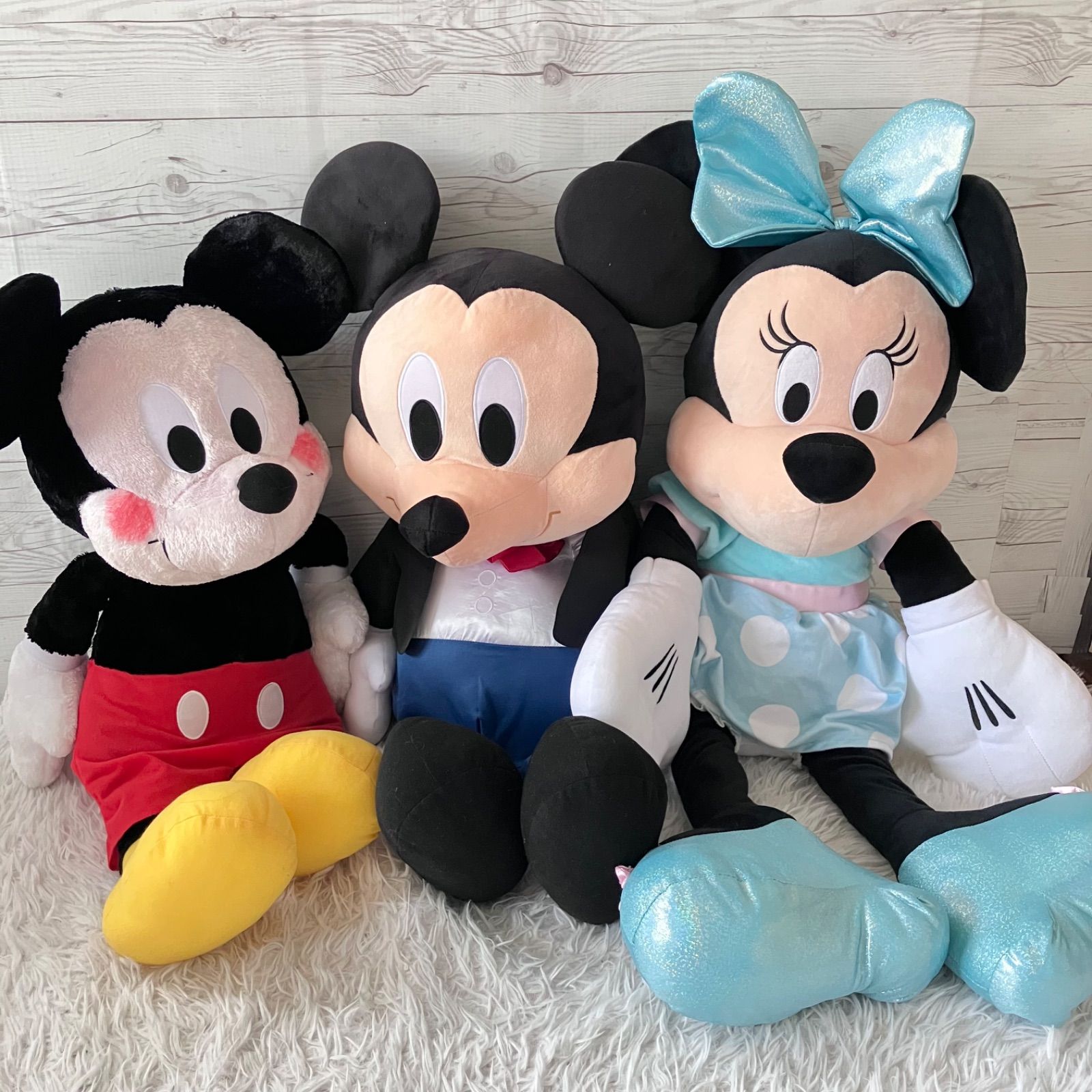 おもちゃ 【特大3体セット】80sUSADisney ミッキー ミニーぬいぐるみ