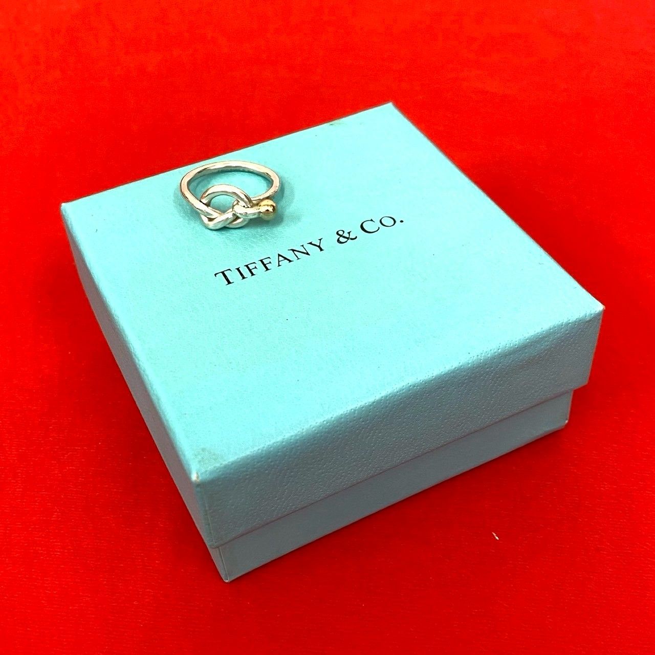 極 美品 TIFFANY&Co. ティファニー ラブノット フック＆アイ シルバー 