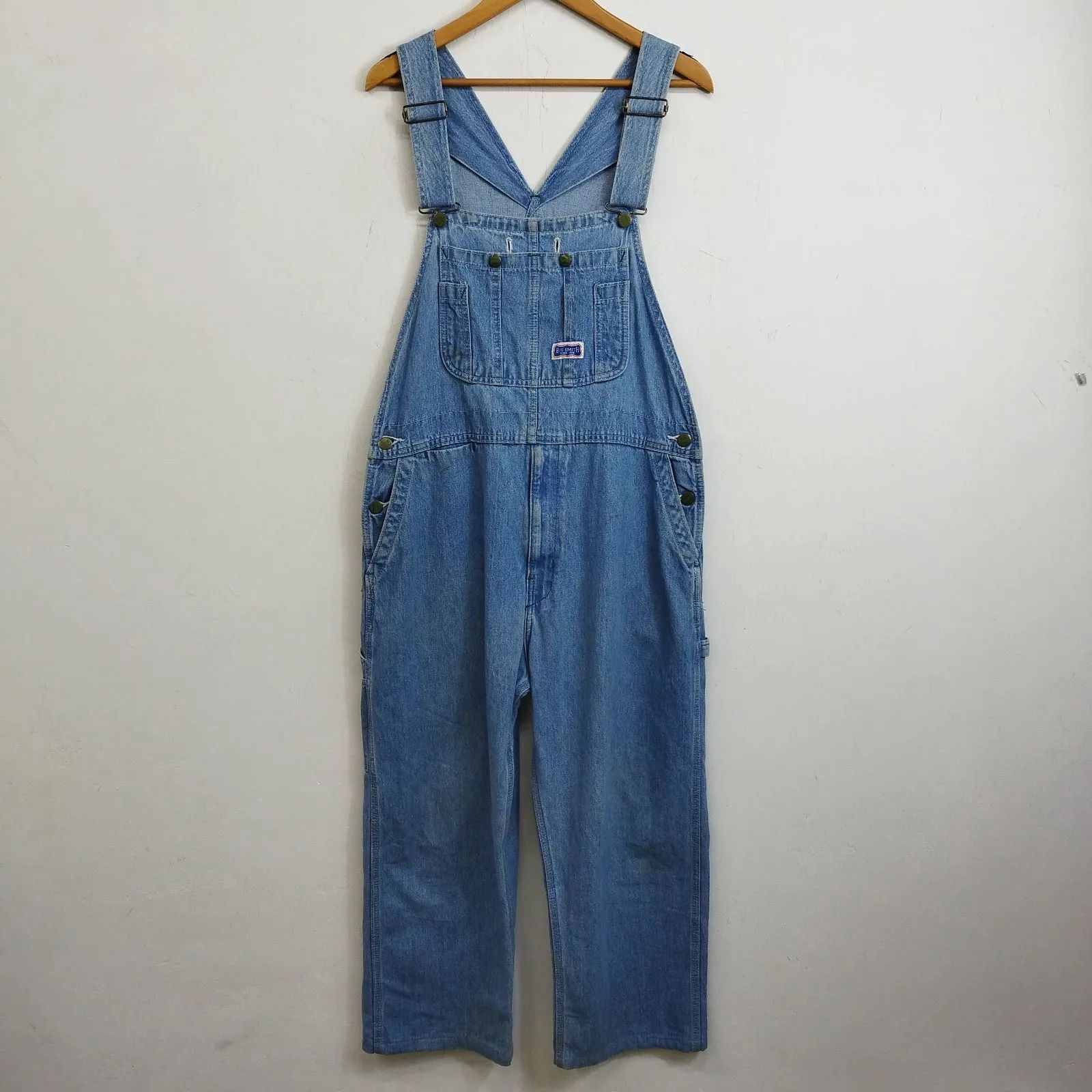 90s big smith ビッグスミス デニムオーバーオール ロゴ パッチ 