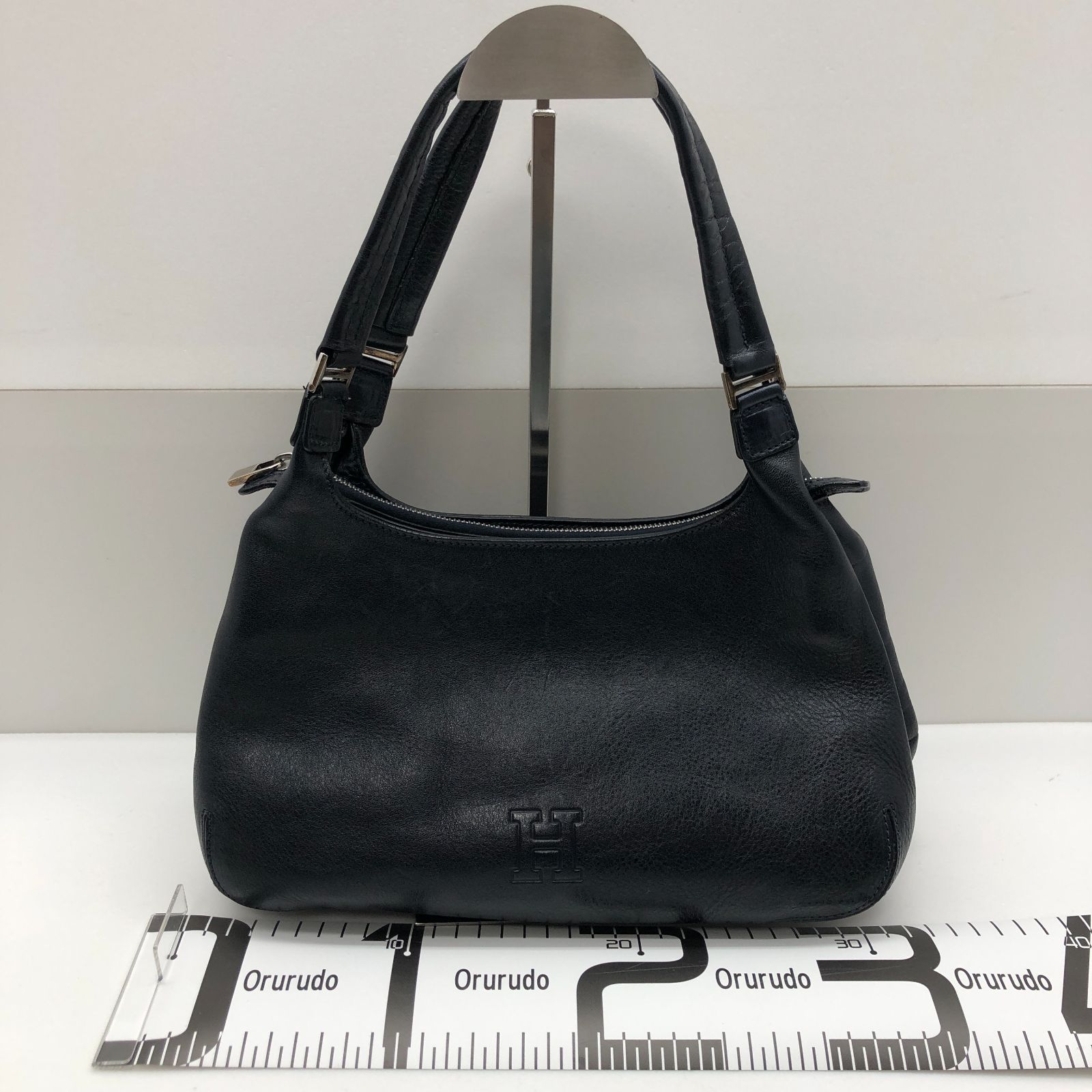 HIROFU ハンドバッグ レザー ネイビー 濃紺 ヒロフ SGSF26-0858 - メルカリ