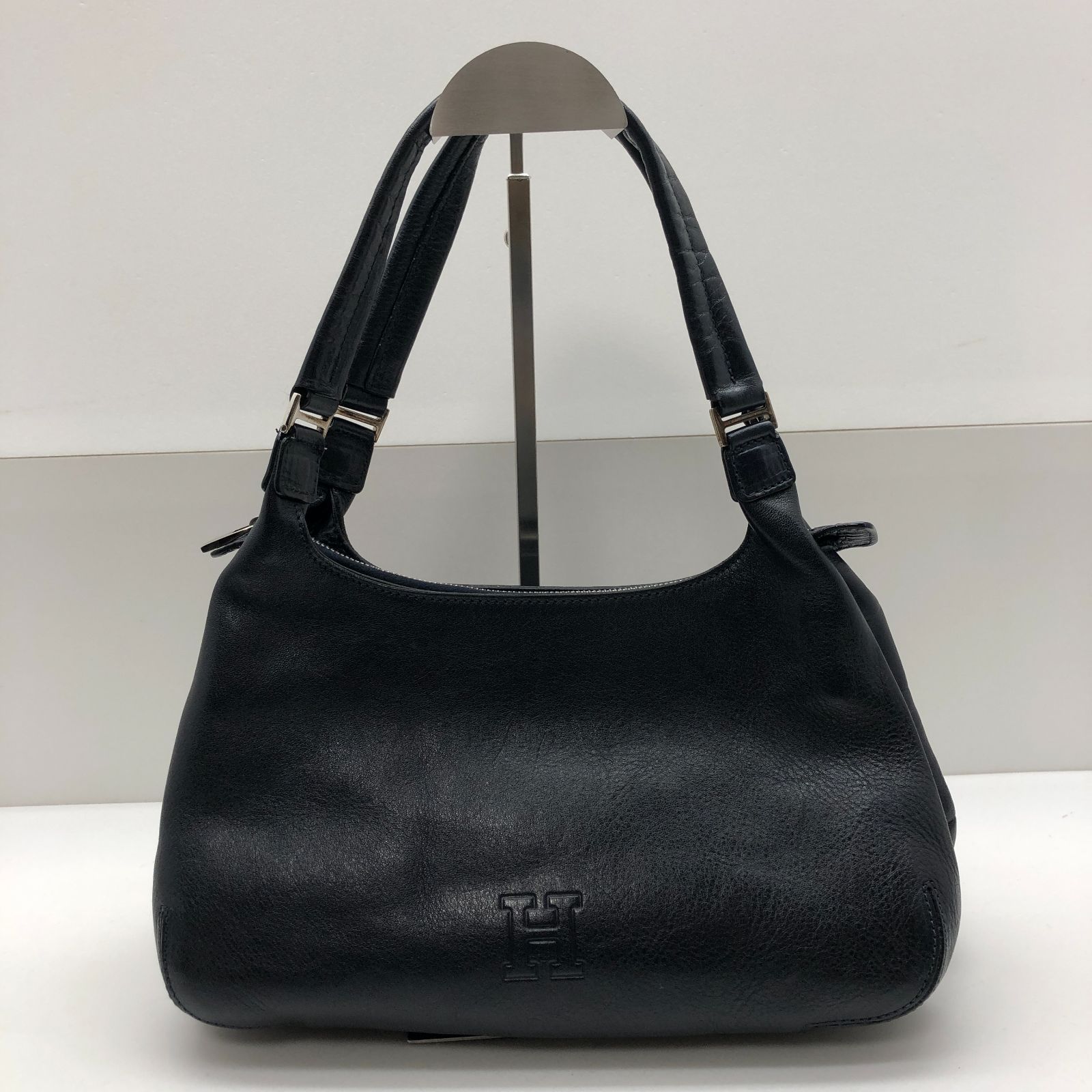 HIROFU ハンドバッグ レザー ネイビー 濃紺 ヒロフ SGSF26-0858 - メルカリ