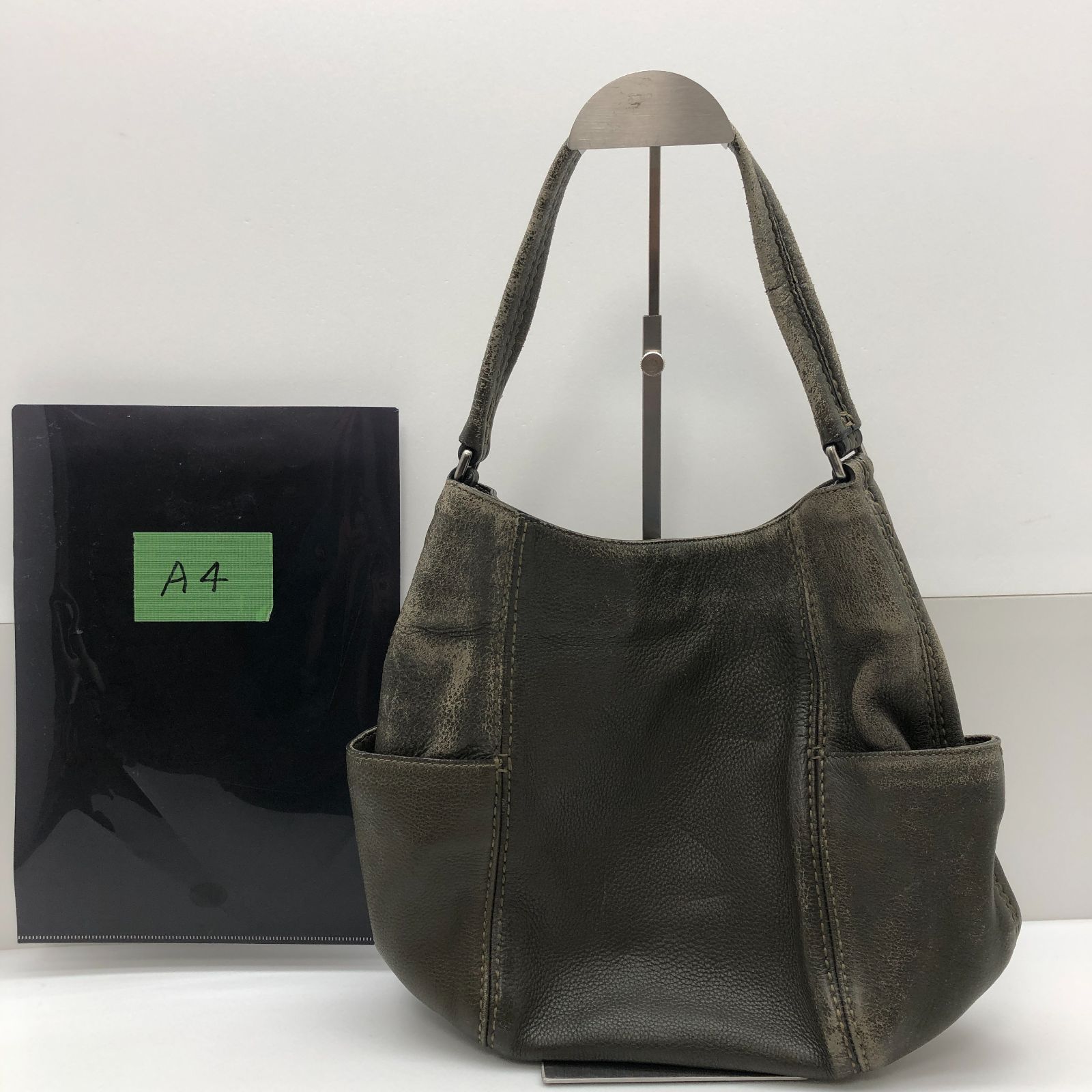 HIROFU ハンドバッグ レザー カーキ オリーブ ヒロフ SGSF26-0862