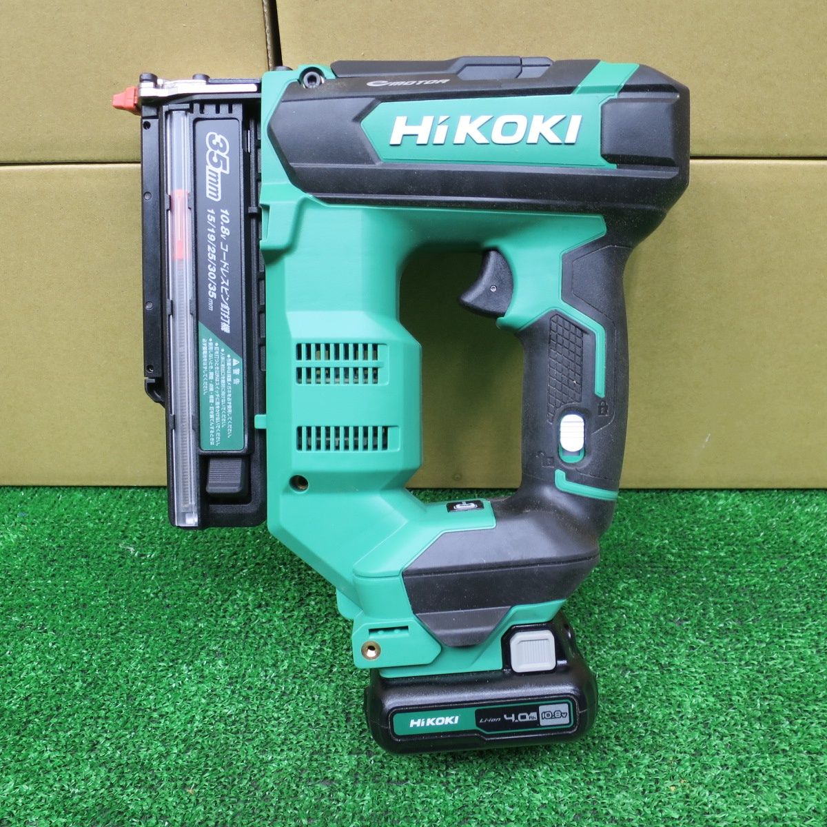 送料無料] バッテリー付き◇Hikoki 35mm コードレス ピン 釘打