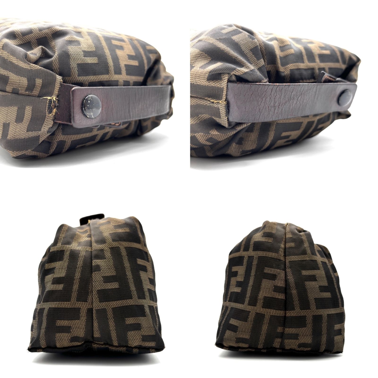 FENDI フェンディ ズッカ柄 ポーチ バニティ バッグ FFロゴ キャンバス 