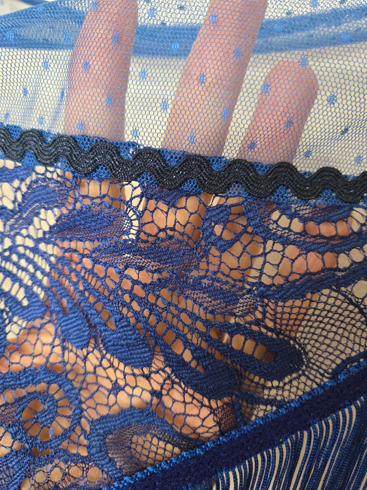 新品]レースシージョ 青 フラメンコ衣装 フラメンコ シージョ