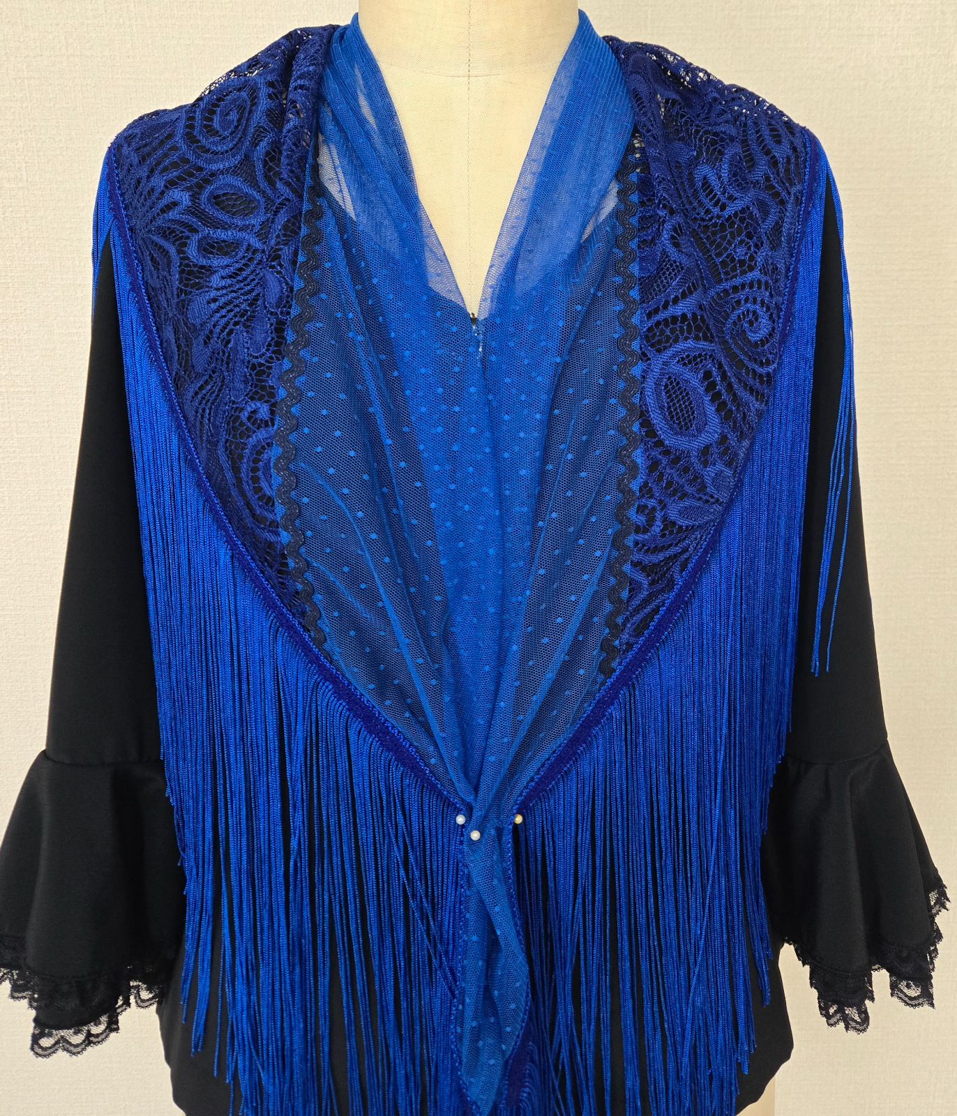 新品]レースシージョ 青 フラメンコ衣装 フラメンコ シージョ