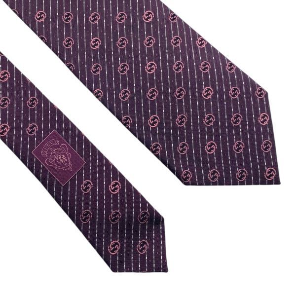 ○ グッチ GUCCI ネクタイ インターロッキングG モノグラム 総柄