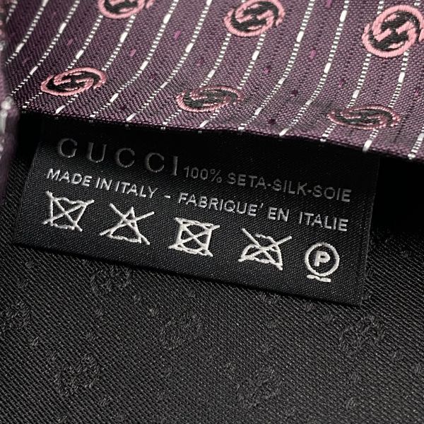 ○ グッチ GUCCI ネクタイ インターロッキングG モノグラム 総柄