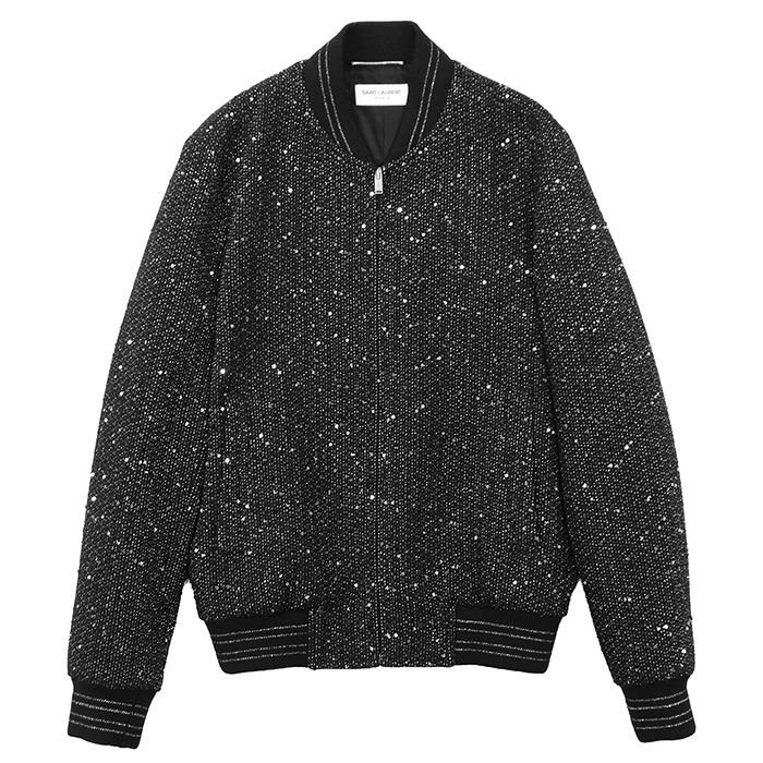 SAINT LAURENT サンローラン スパンコール スタジャン 極美品】SAINT LAURENT PARIS サンローランパリ ブルゾン テディ
