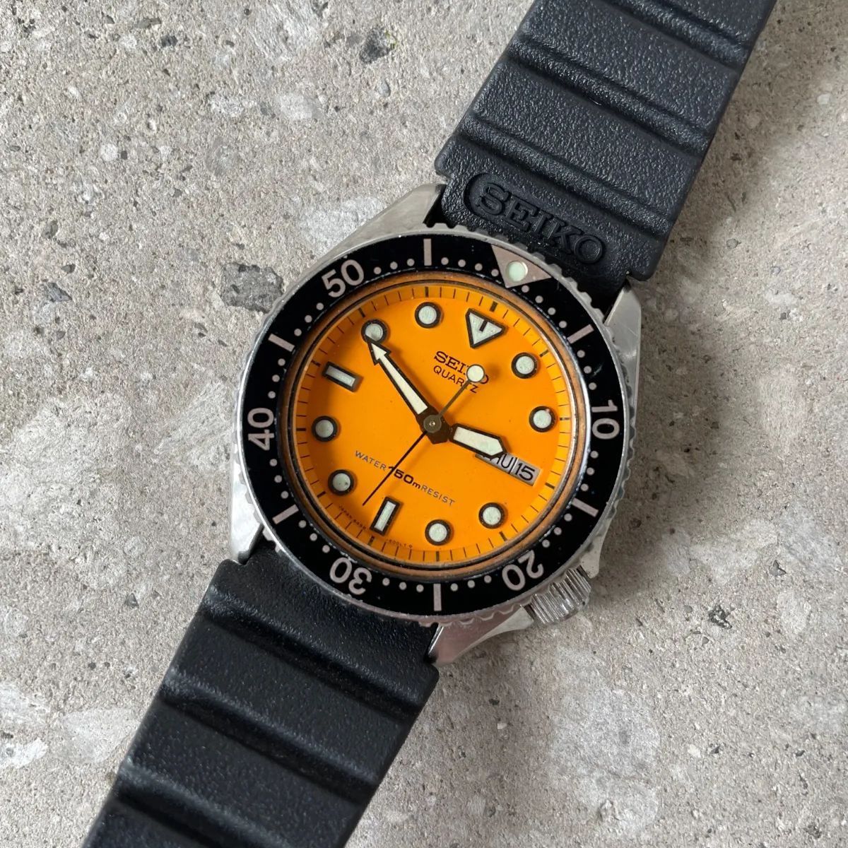 SEIKO セイコー クォーツ ダイバー 150m 6458‐600A オレンジ 文字盤 