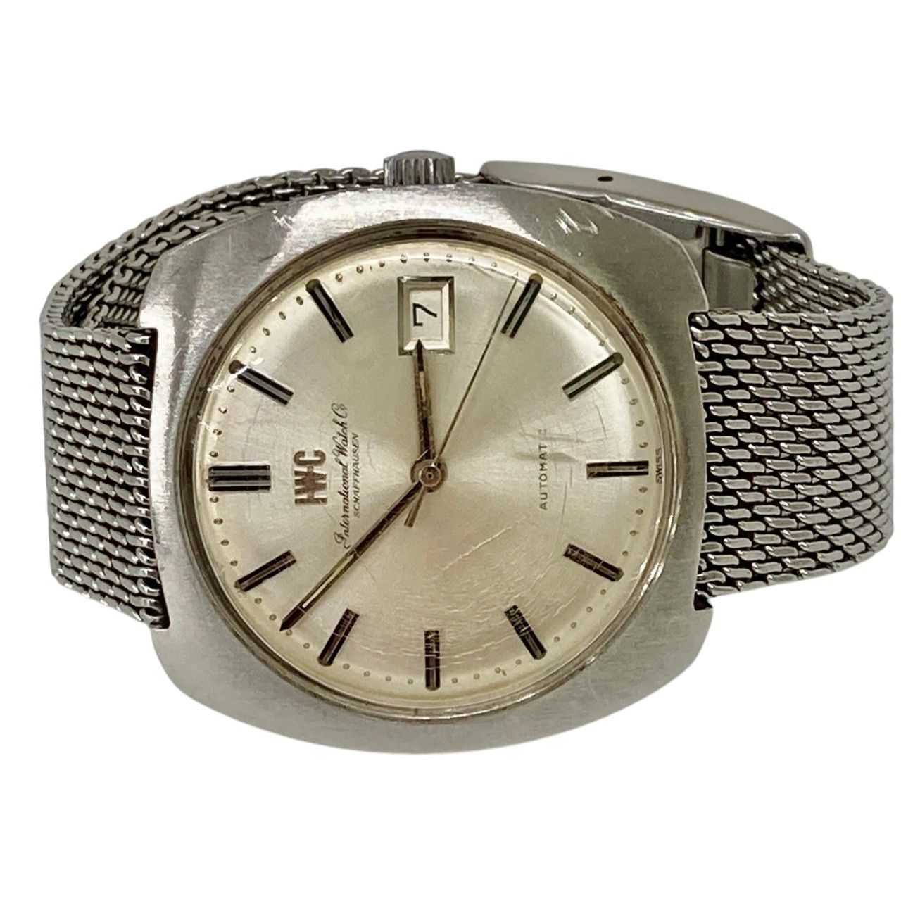  IWC|SCHAFFHAUSEN|シャフハウゼン|デイト|スライド式|メッシュブレス|ヴィンテージ|自動巻き|メンズ|腕時計|RS0660 柔らか素材 自動巻き時計 腕時計(アナログ)