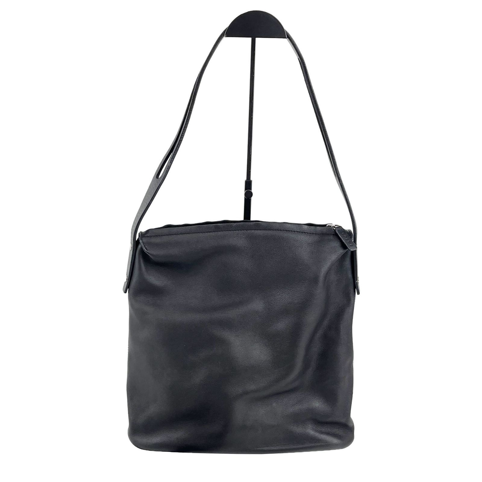 LOEWE ロエベ アナグラム ショルダーバッグ ブラック レザー 