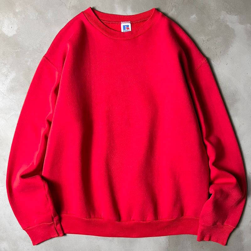 80s USA製 RUSSELL 無地 前V スウェット トレーナー L / 80年代