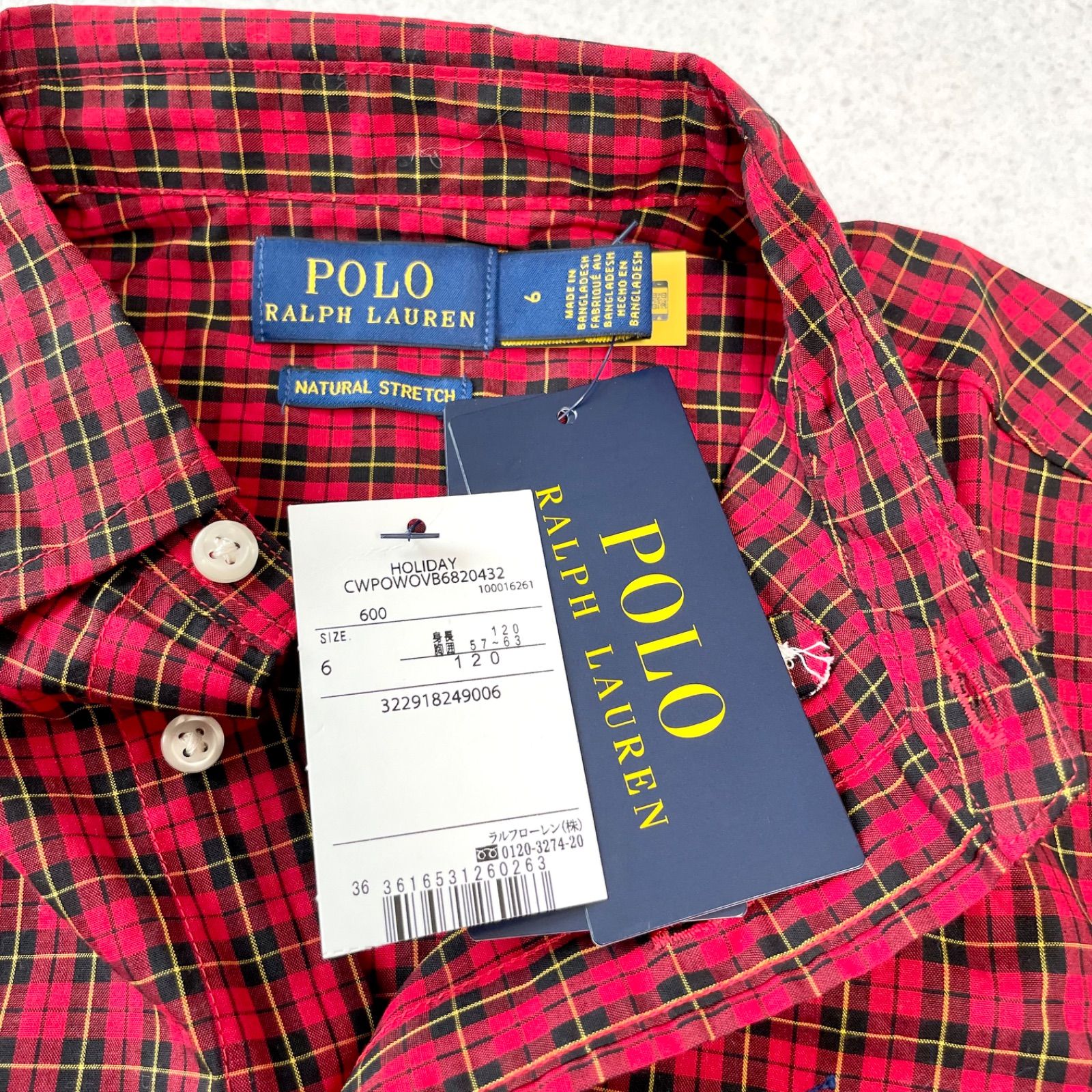 未使用・タグ付き】POLO RALPH LAUREN ポロラルフローレン チェック柄 