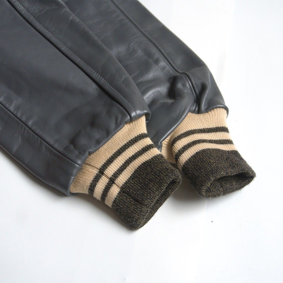 M品番】STYLE EYS【× SUGAR CANE M16270 袖レザー スタジャン】 38R