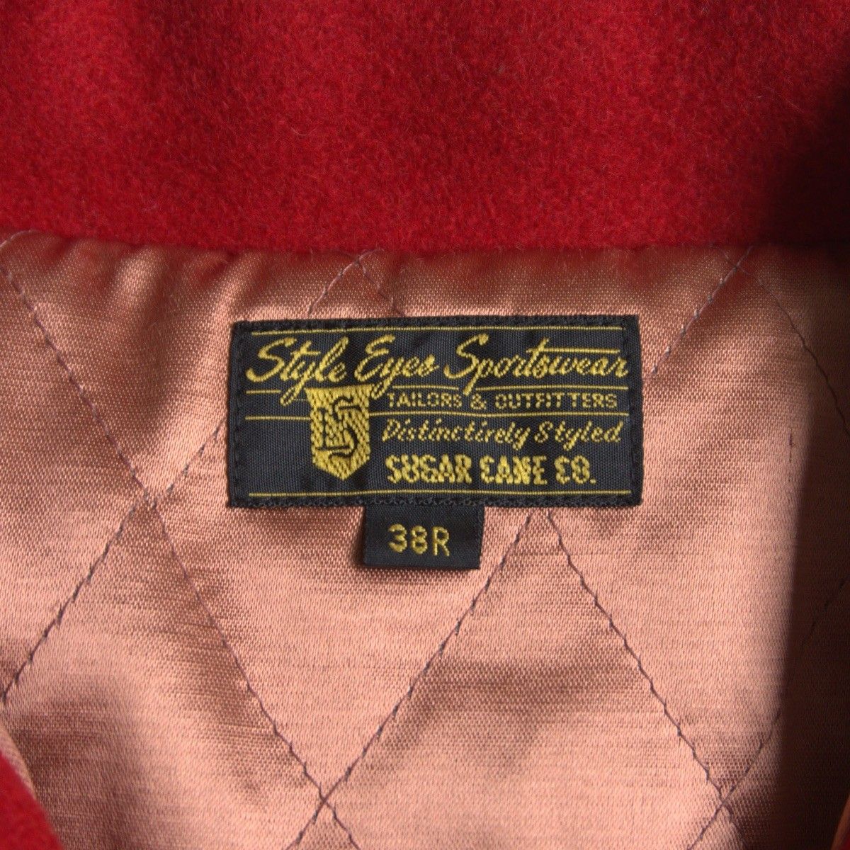 M品番】STYLE EYS【× SUGAR CANE M16270 袖レザー スタジャン】 38R