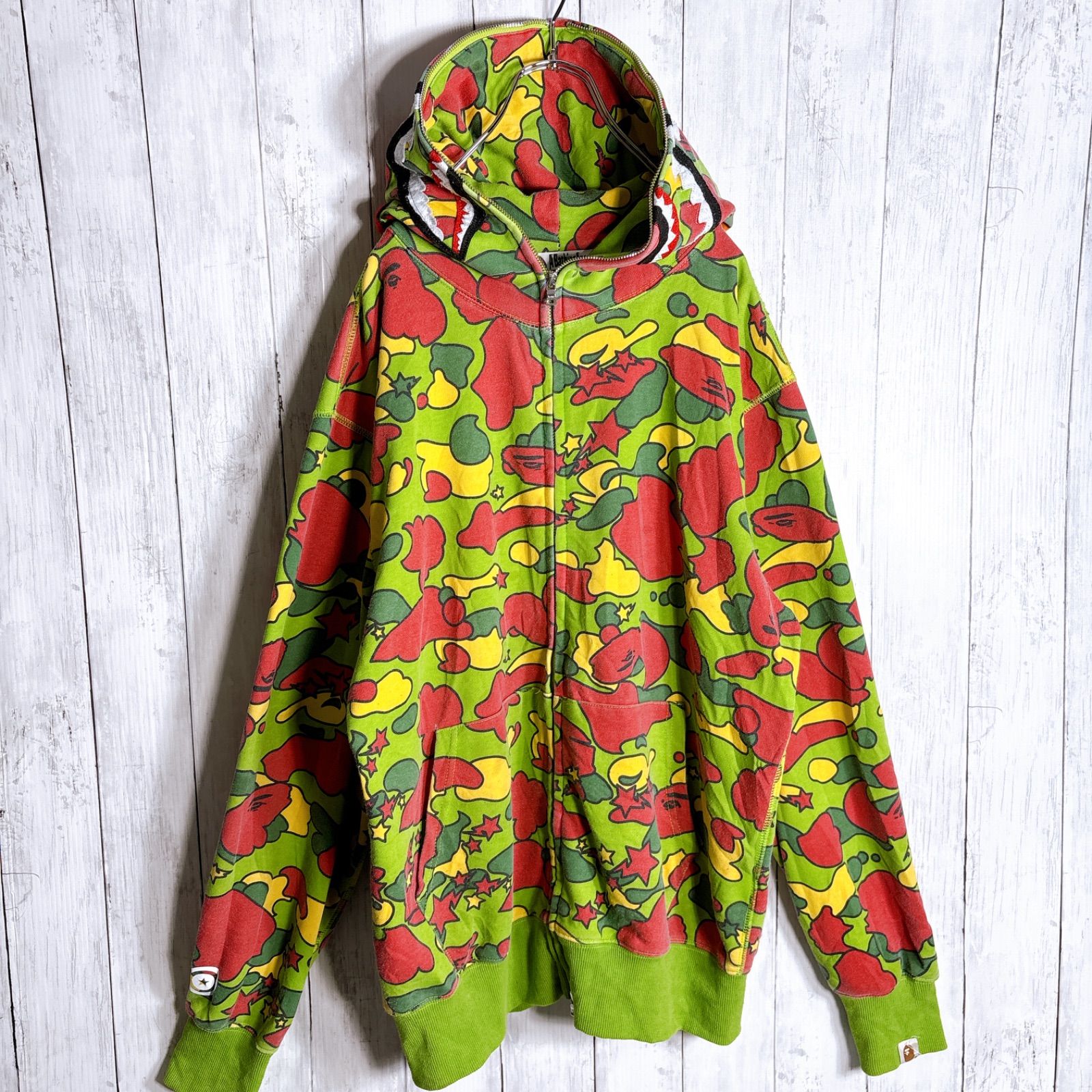 最高モデル】A・BATHING APE BAPE ベイプ シャーク 迷彩 総柄 