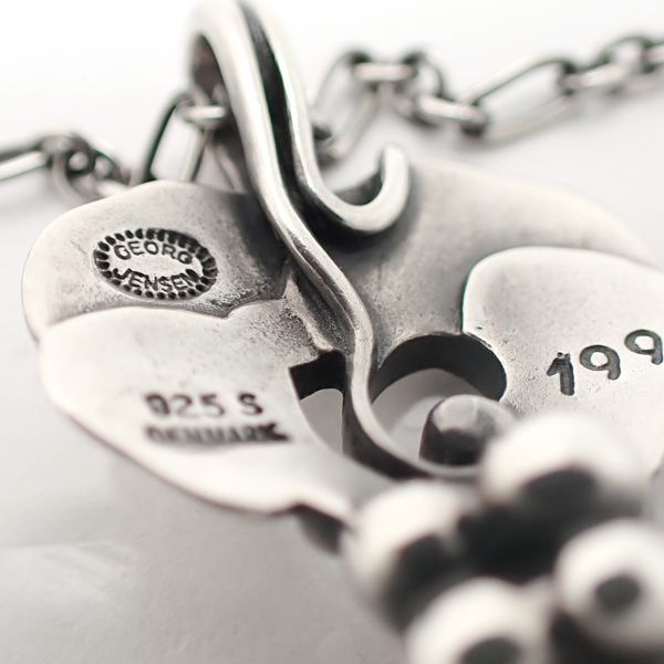GEORG JENSEN イヤーペンダント 1996 カーネリアン 葡萄モチーフ 925S