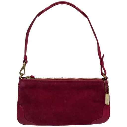 COACH　ワンショルダーバッグ　アクセサリーポーチ　スエード　ピンク COACH コーチ アクセサリーポーチ ワンショルダーバッグ スエード