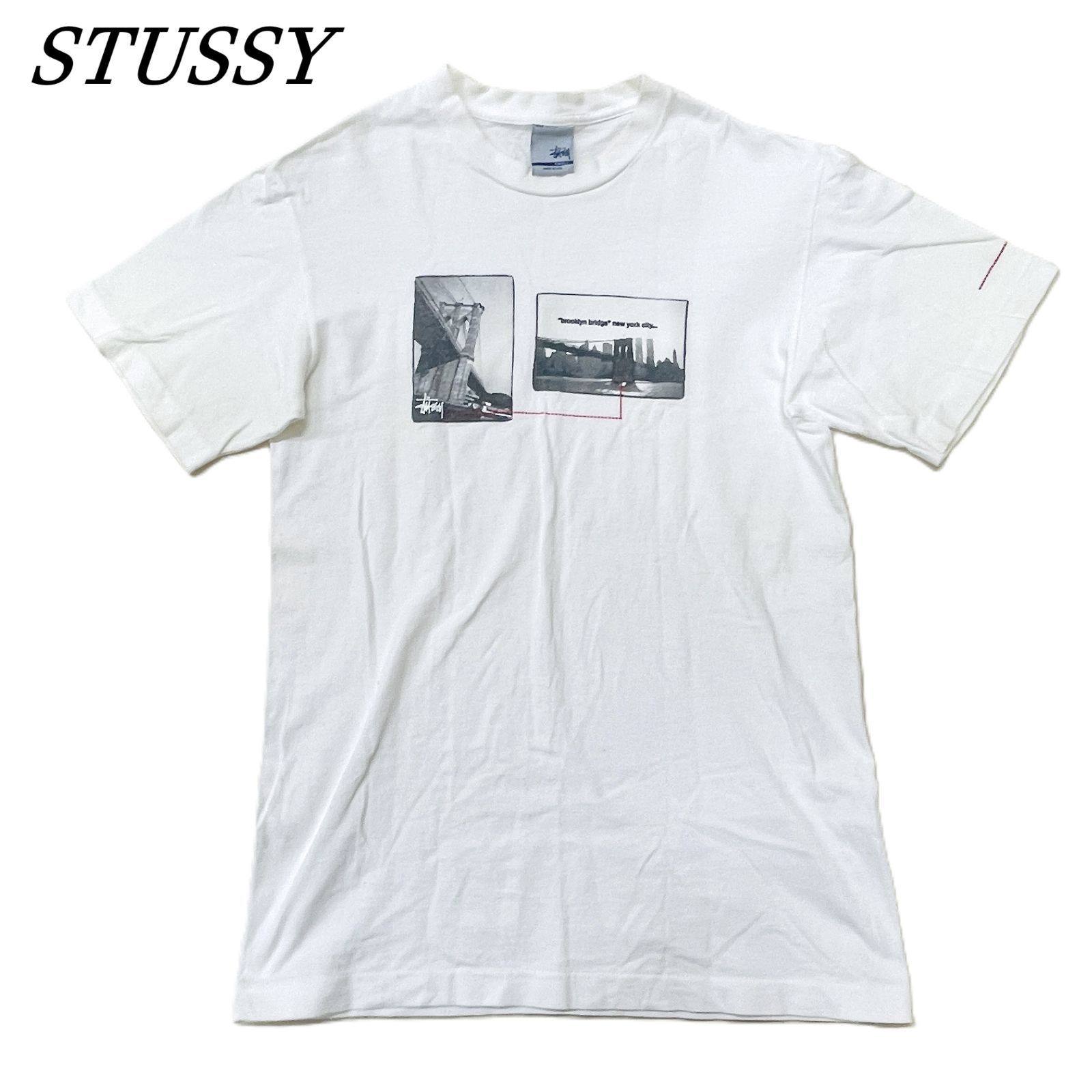 STUSSY ステューシー OLD Tシャツ 90s 銀タグ USA S WHT/ホワイト