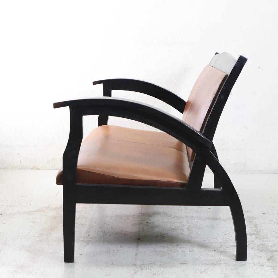  maison オールドメゾン Titanic タイタニック 2人掛け ソファ OMU-293 水牛革張り な水牛革 日本の住空間にも馴染む比較的コンパクトな2人掛けサイズ 曲線を描く木製アームが印象的 384h15 丸洗いカバー 2人掛け 3人掛けソファ ソファ ソファベッド