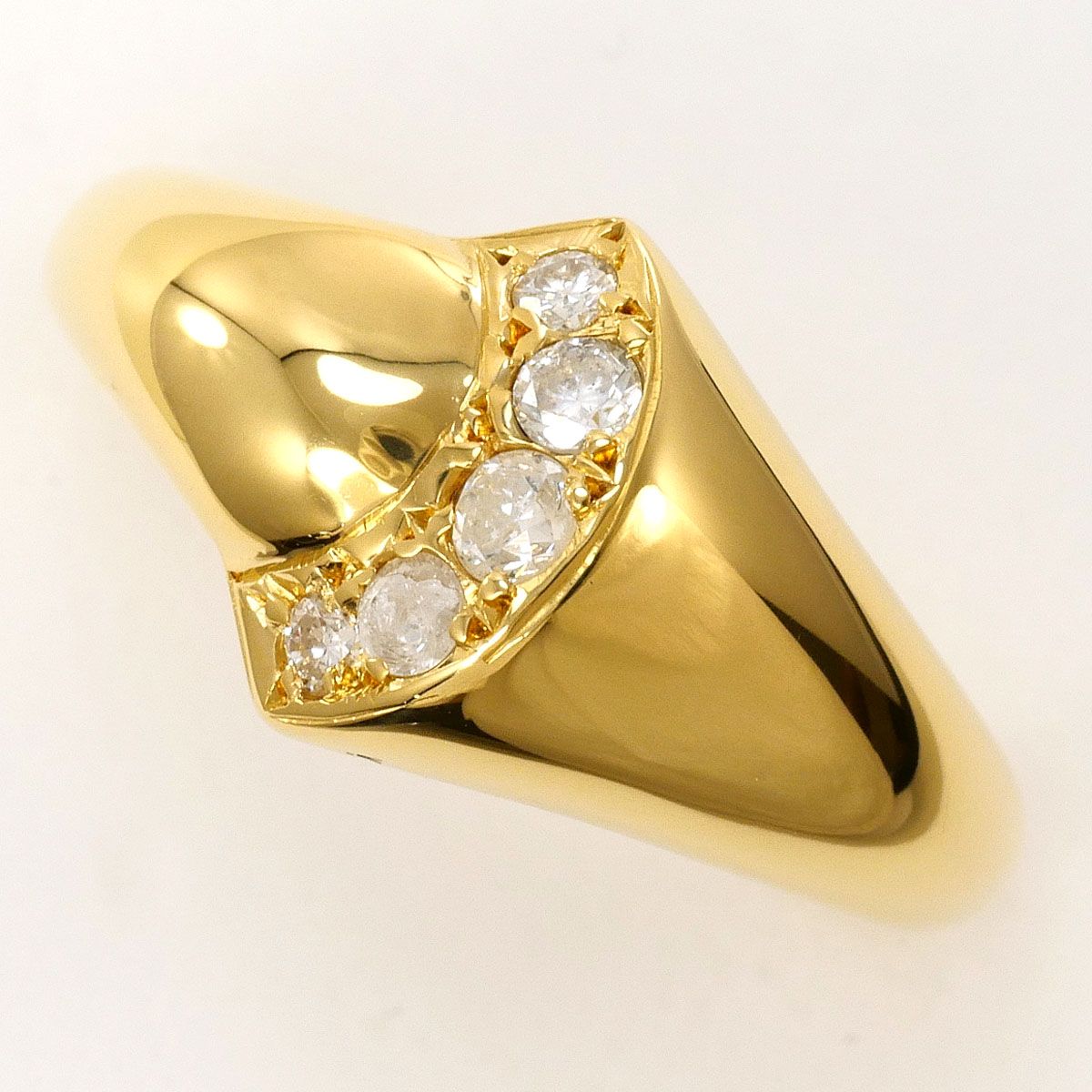 K18YG リング・指輪 10.5号 ダイヤモンド 0.17ct 鑑別書 総重量約4.0g 