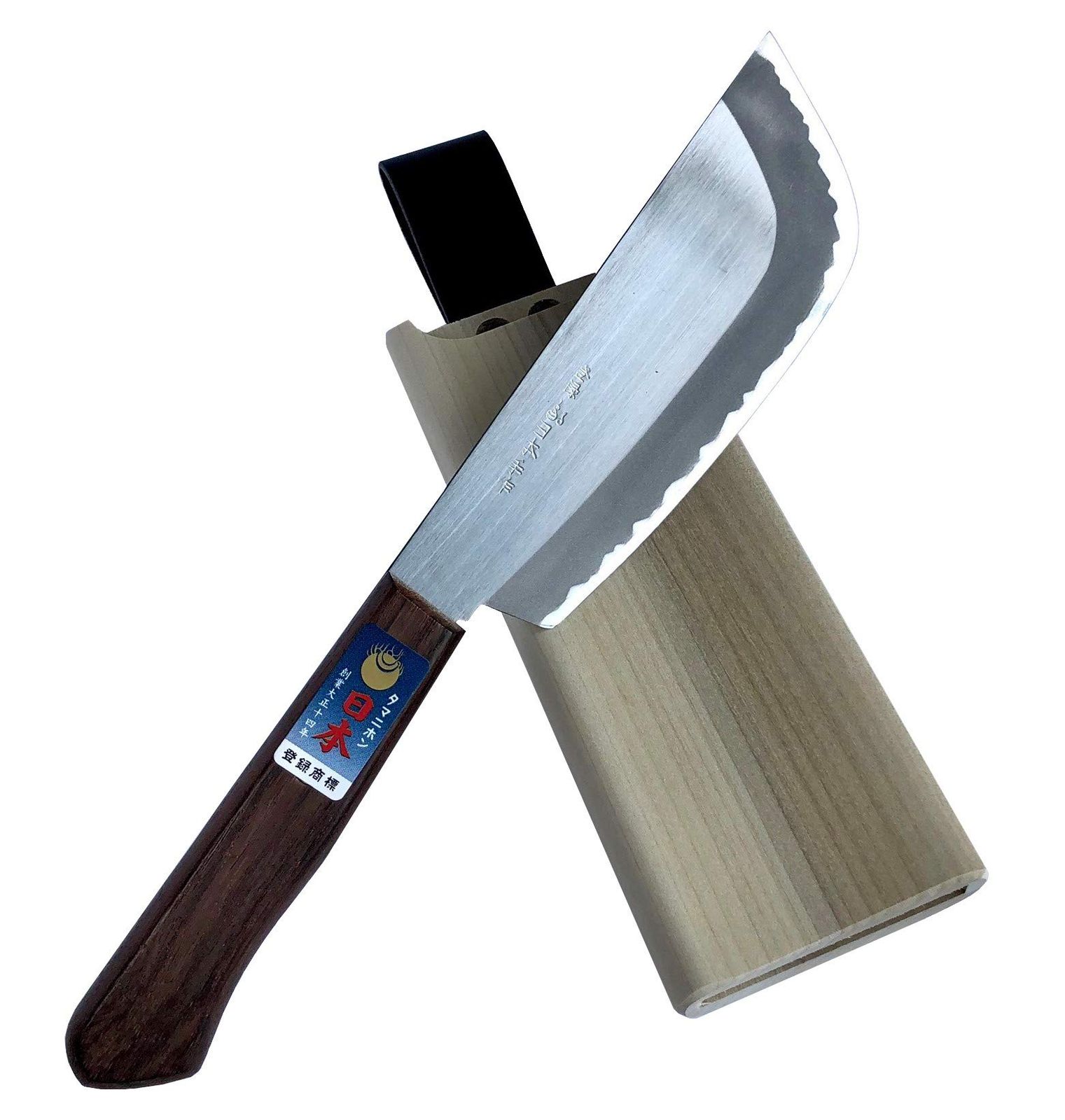 玉日本 ステン特殊鋼割込 野菜収穫庖丁 鋭太郎 150mm TY-18 磁石付木鞘付 美品 おすすめ