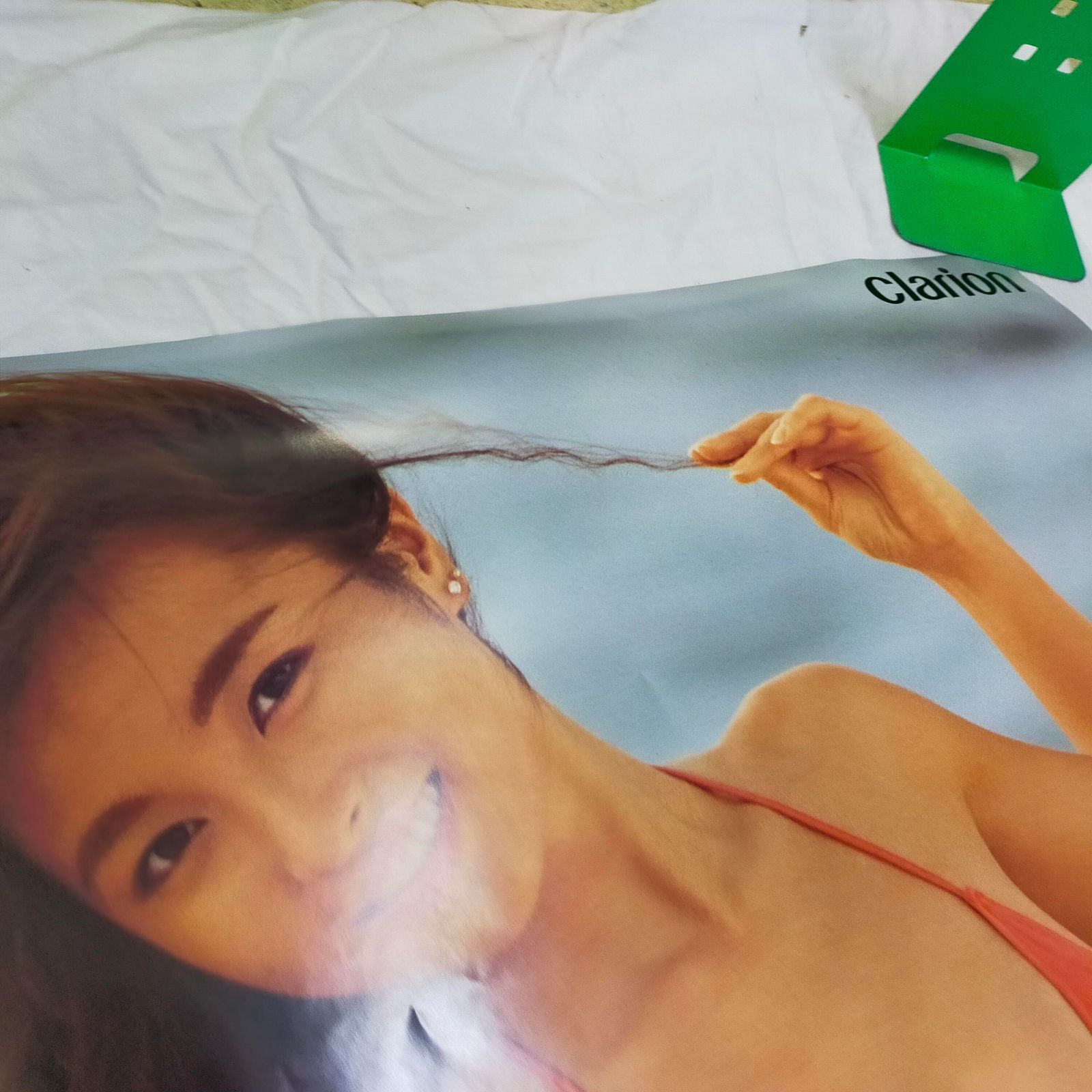かとうれいこ B1ポスター Clarion 真夏色の風 水着 グラビア 当時物