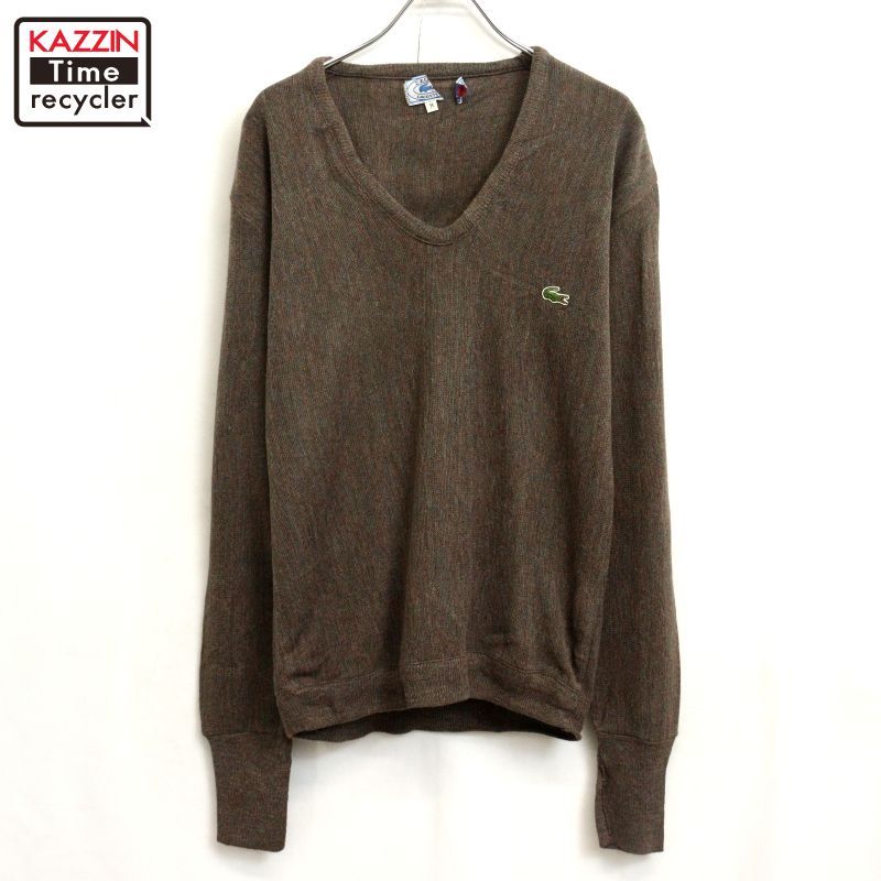 80s USA製 vintage アイゾット ラコステ IZOD LACOSTE Vネック ニット 