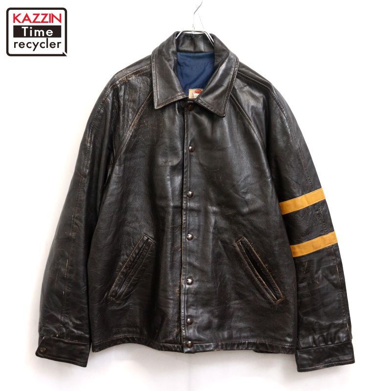 レザー スタジャン 70s 70s vintage オールレザー スタジャン メンズ XLサイズ相当 ビッグ