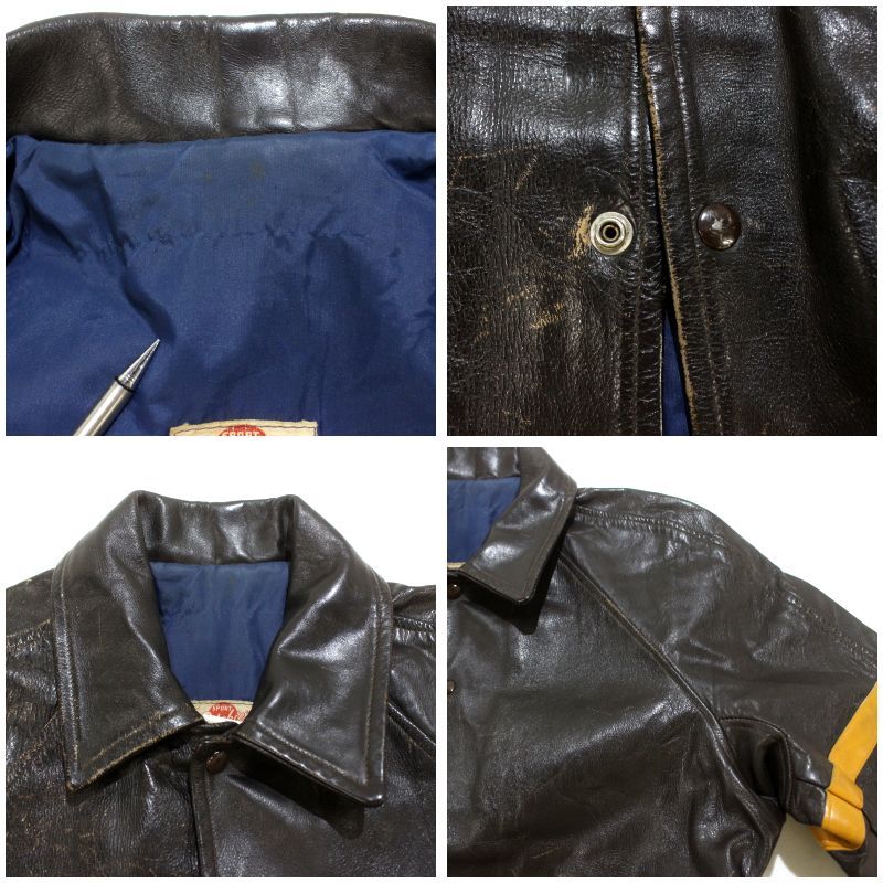 70s vintage オールレザー スタジャン メンズ XLサイズ相当 ビッグ