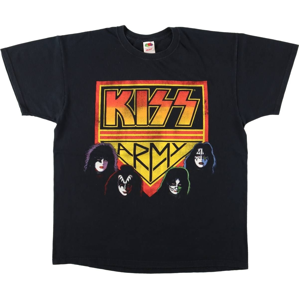 00s KISS バンドTシャツ【M】フルーツオブザルーム 両面プリント 黒
