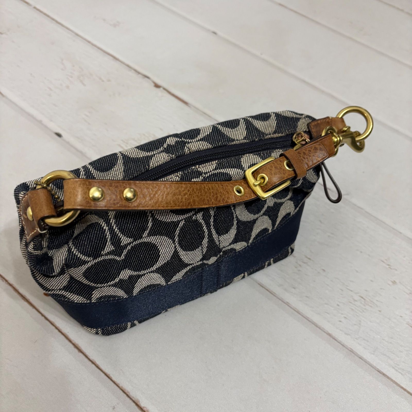 極美品 コーチ coach デニム ワンショルダーバッグ アクセサリーポーチ