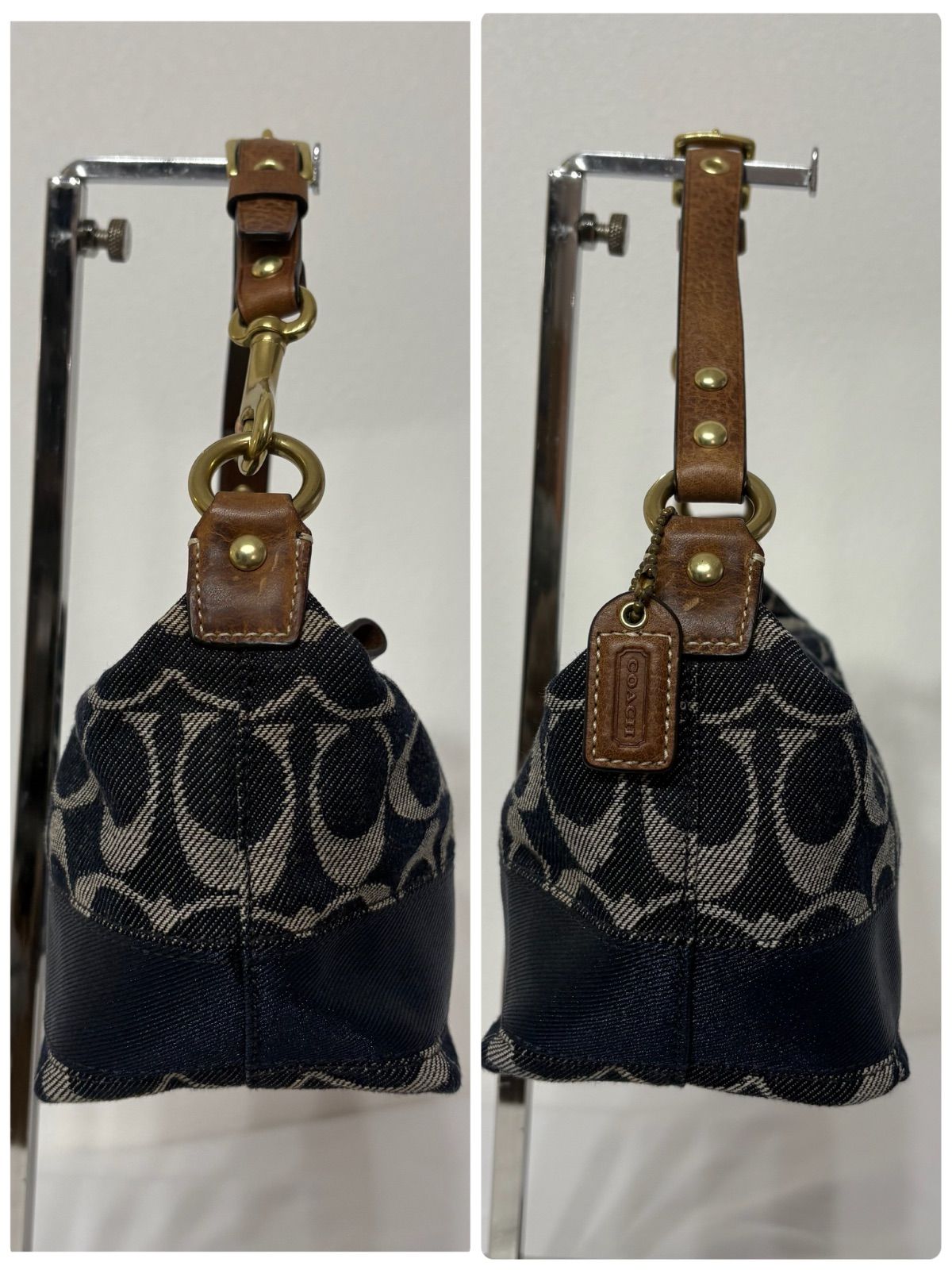 極美品 コーチ coach デニム ワンショルダーバッグ アクセサリーポーチ