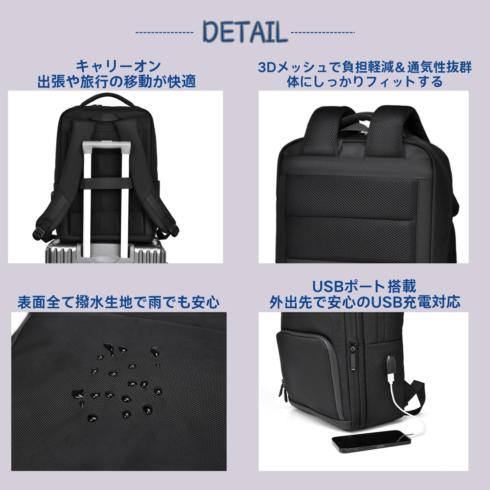 YCD] リュック メンズ ビジネスリュック マチ拡張 25l 30l 大容量 USB 