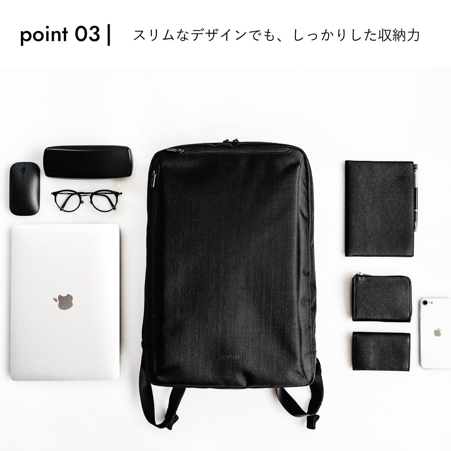 ARTPHERE] [RAIZON]スリムバックパック ビジネスリュック 薄い 軽い 