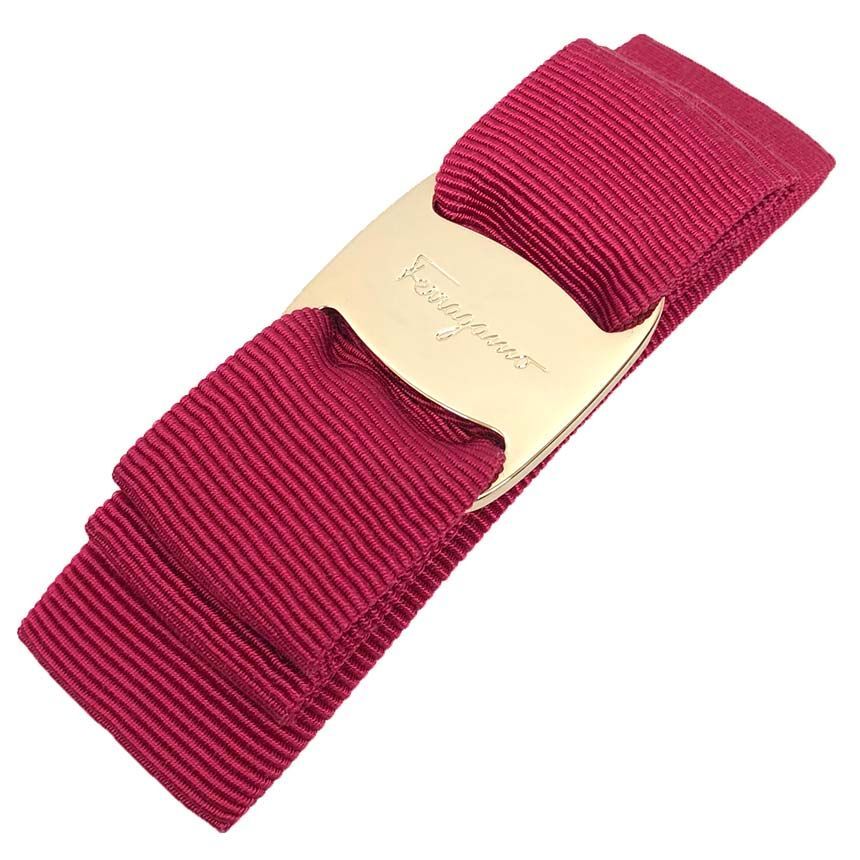 ferragamo フェラガモ ヴァラ リボン バレッタ ローズピンク へア