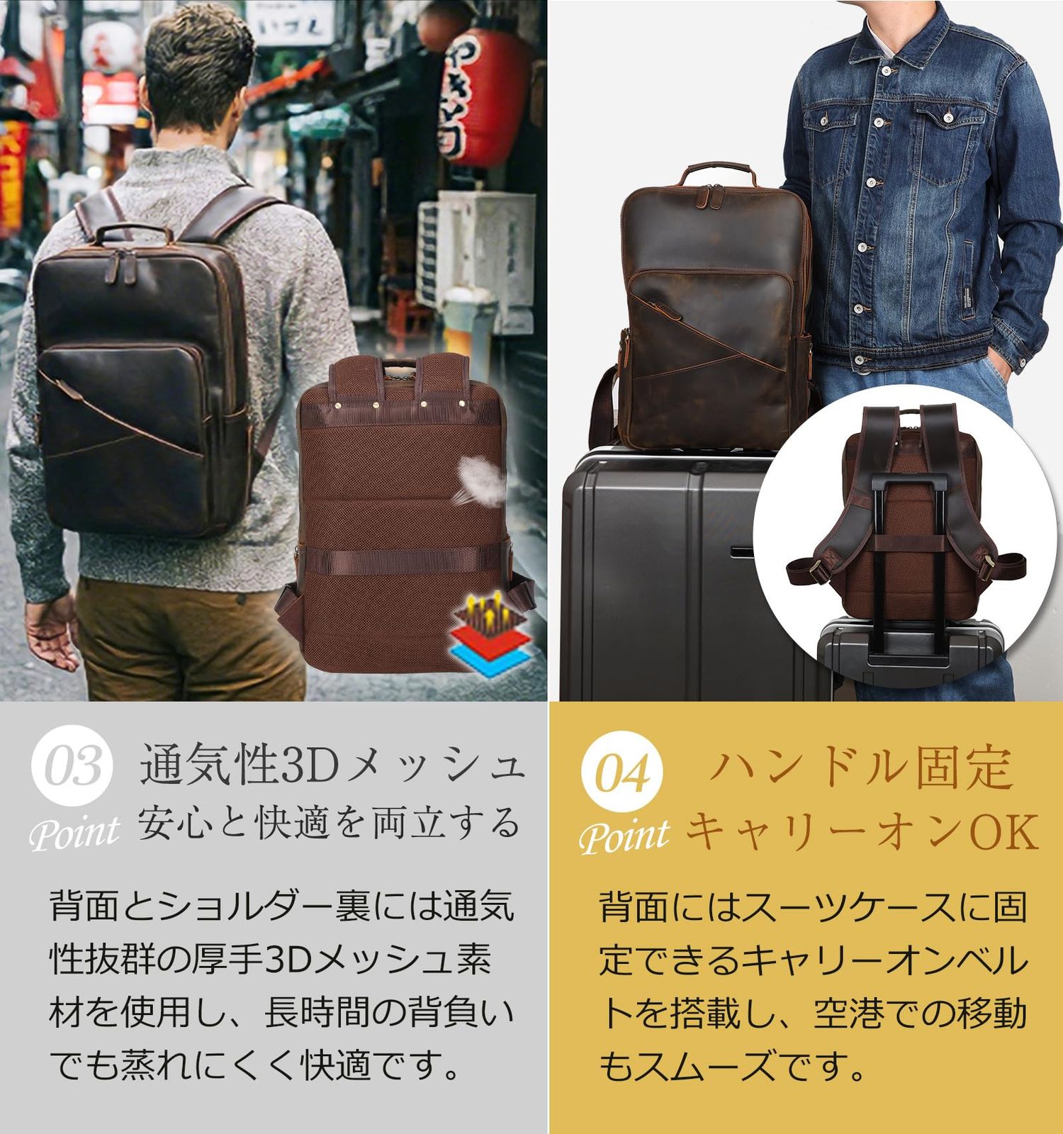 TIDING] リュック メンズ 本革 【極厚オイルレザー × 経年変化を楽しむ 