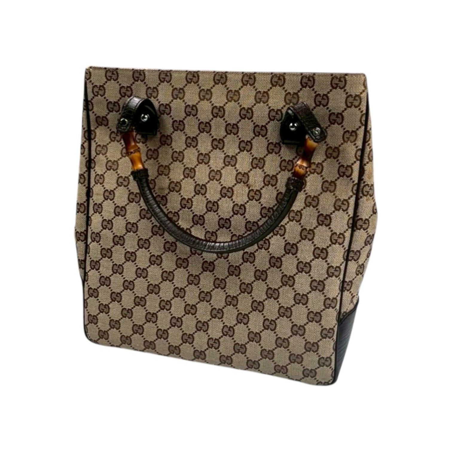 GUCCI グッチ トートバッグ GGキャンバス バンブー 112530 ブラウン