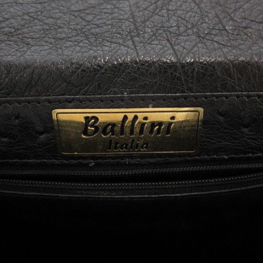 バリーニ Ballini ハンドバッグ オーストリッチレザー 黒 ブラック /AE GY18 - メルカリ