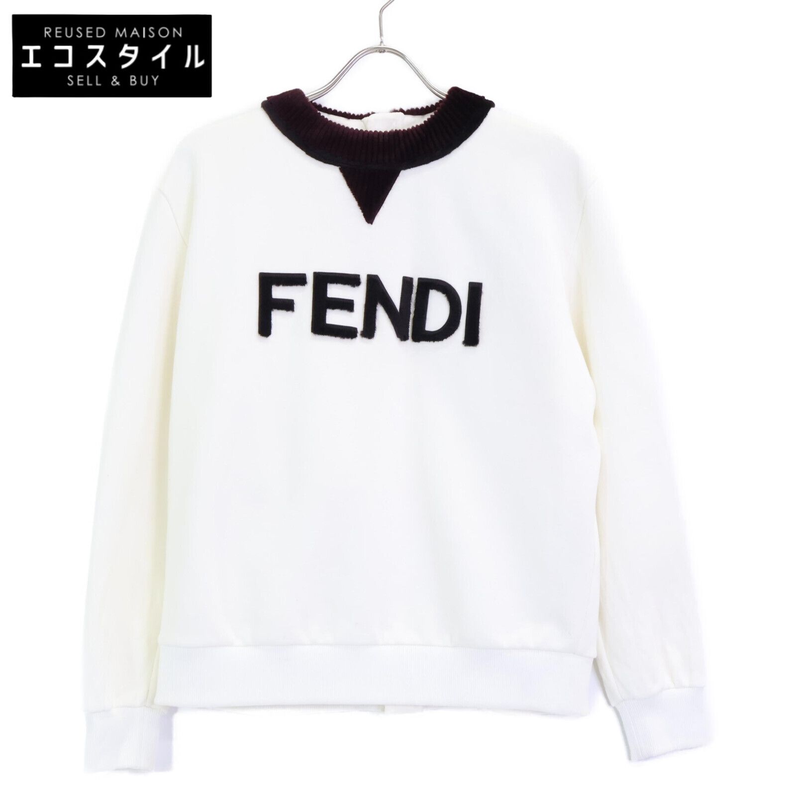 FENDI フェンディ FS9614 ACM7 23年 ホワイト ロゴファー バックジップ スウェット XS 46,134円