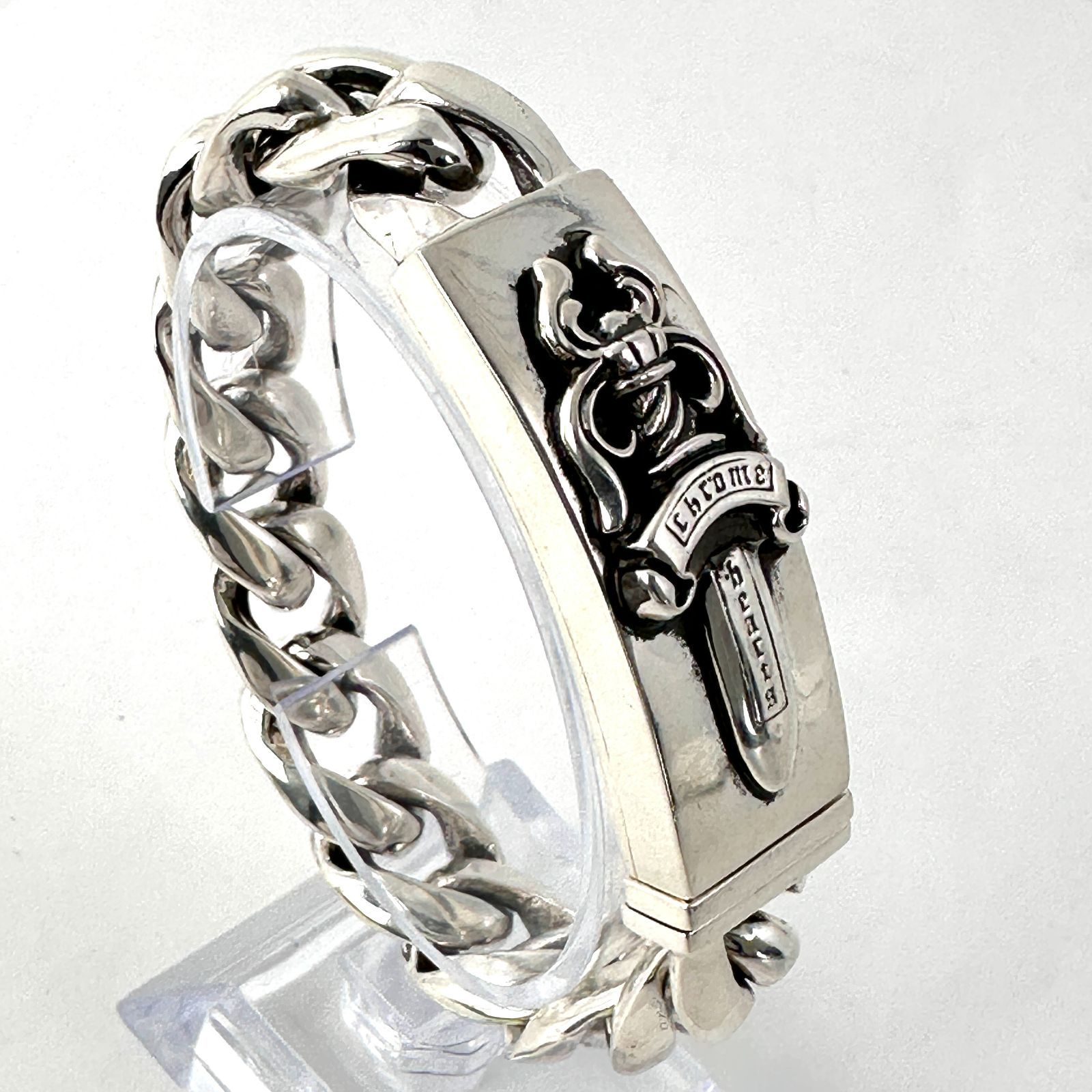 新品 正規品】CHROME HEARTS フローラルクロス IDブレスレット SV925
