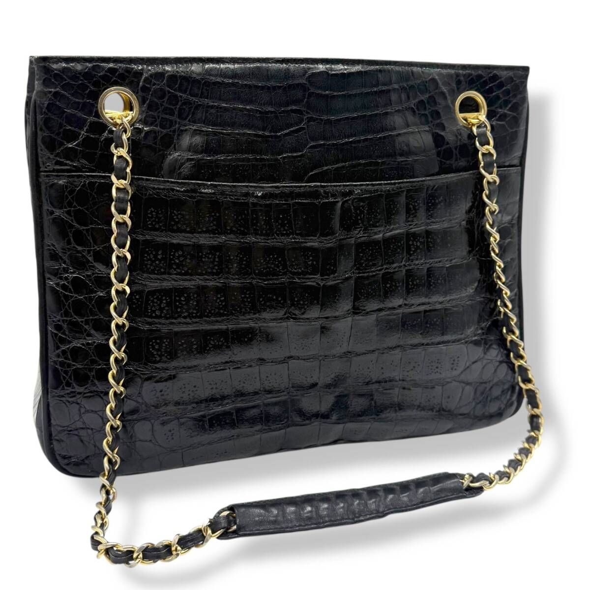 CHANEL/シャネル ヴィンテージ クロコダイル チェーンショルダーバッグ 