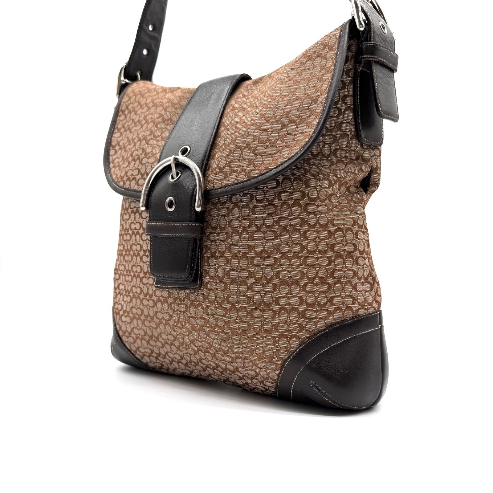 良品】COACH y2k mini signature soho canvas leather shoulder bag