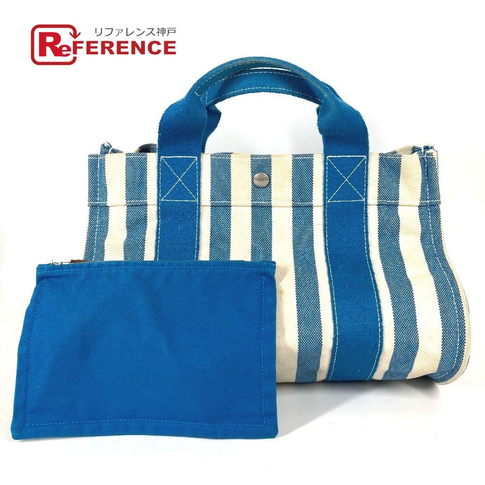 HERMES エルメス ハンドバッグ カンヌPM カンヌ PM キャンバス ブルー