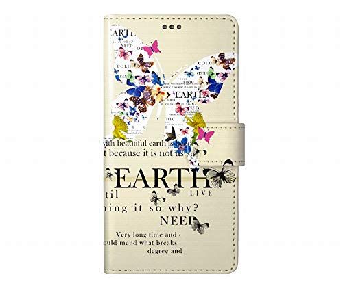 ScoLar スカラー 手帳型 スマホケース GooglePixel7a互換品 ケース ハードケース グーグルピクセル7a互換品 カード収納 保護 スマホカバー チョウがいっぱい 英字新聞 切り抜き かわいい 60345-bl