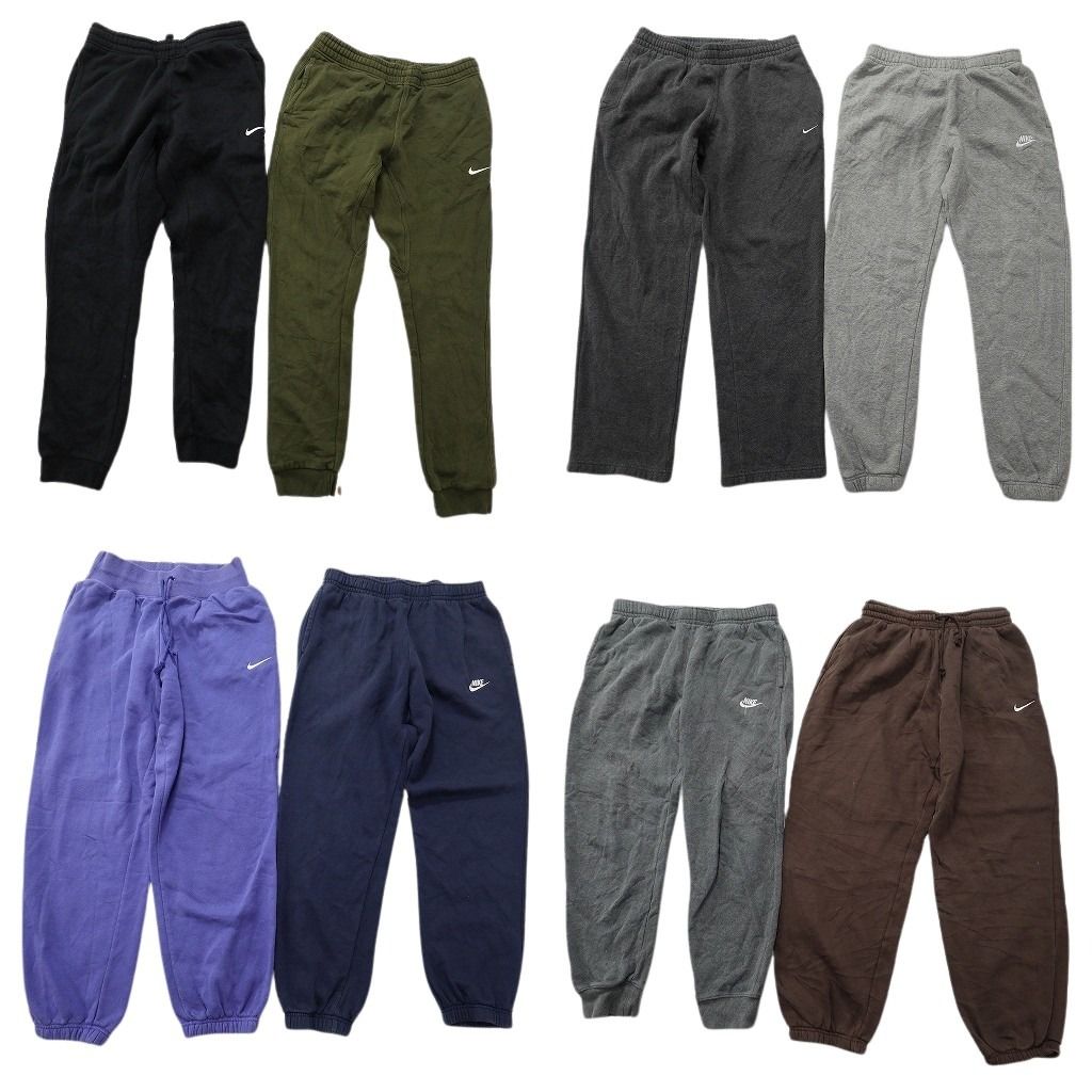 古着卸 まとめ売り ナイキ NIKE スウェット パンツ 8枚セット (メンズ M ) スウォッシュロゴ ジョガーパンツ グレー  古着 NE1579
