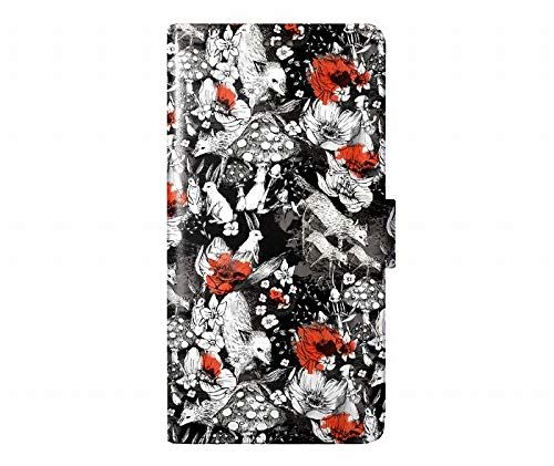 ScoLar スカラー 手帳型 スマホケース GooglePixel8a互換品 ケース ハードケース グーグルピクセル8a互換品 カード収納 保護 スマホカバー キツネ ウサギ キノコ シックな総柄 大人女子 60019-bl