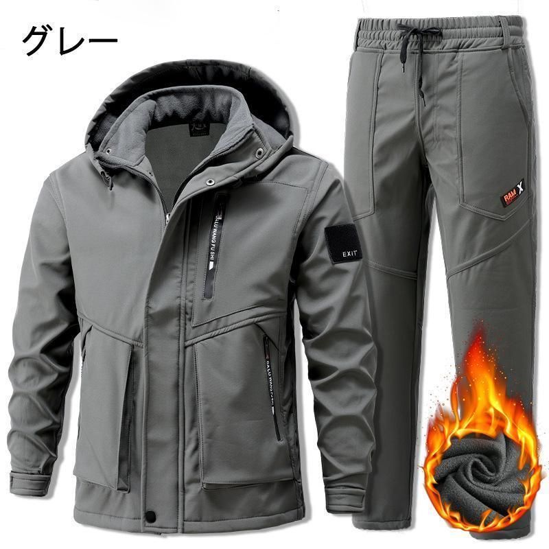 ソフトシェルジャケット+ パンツ 上下セット メンズ アウトドア 登山
