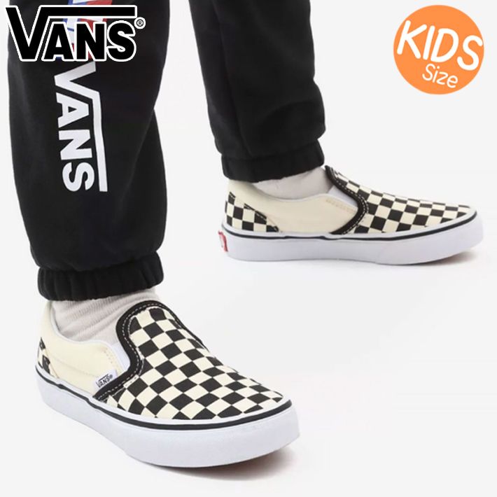 VANS ヴァンズ バンズ Classic Slip-On VN000ZBUEO1 Checkerboard Black/White クラシック スリッポン スニーカー シューズ 靴 キッズ 子供